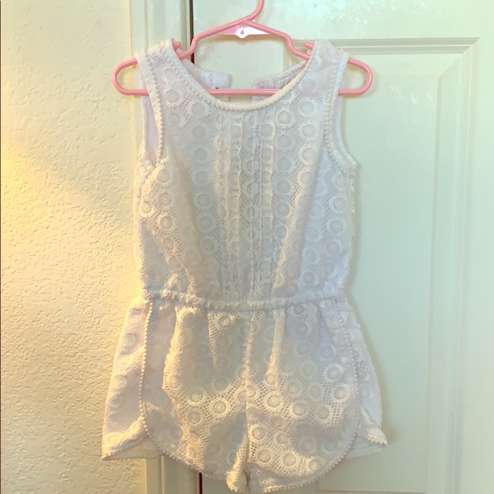 White rompers size 5T